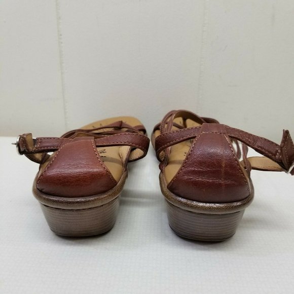 Born 6 Sandals Comfort Shoes Brown Leather Thong - Picture 3 of 6